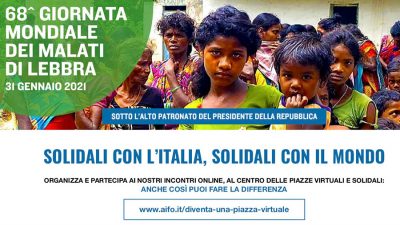 La locandina della 68a Giornata mondiale dei malati di lebbra