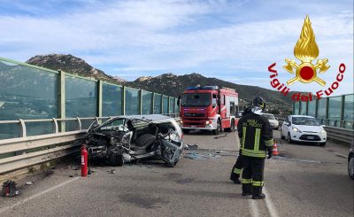 L'utilitaria coinvolta nel frontale