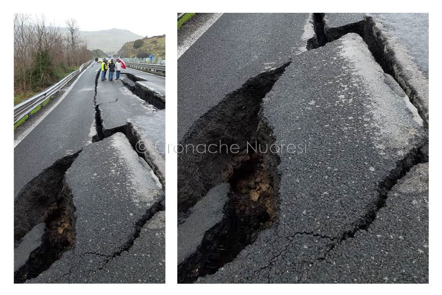 Paura sulla Statale 131: cede il manto stradale