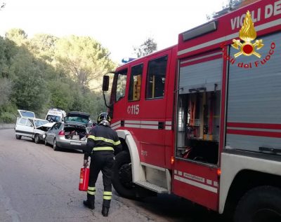 La scena dell'incidente sulla Desulo-Belvì