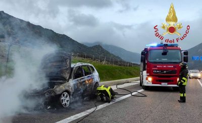 L'auto dopo l'incendio