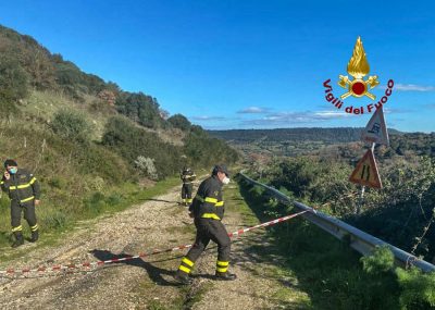 Lo smottamento all'altezza di Ghilarza