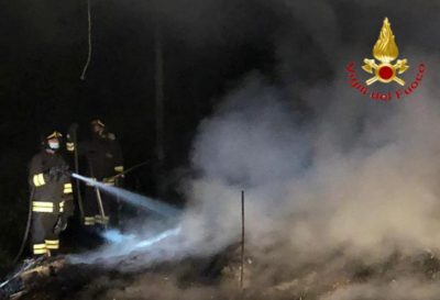 L'intervento dei Vigili del fuoco a Gergei