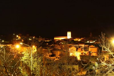Uno scorcio notturno di Villasalto