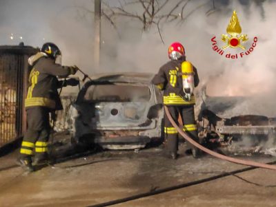 Le auto incendiate