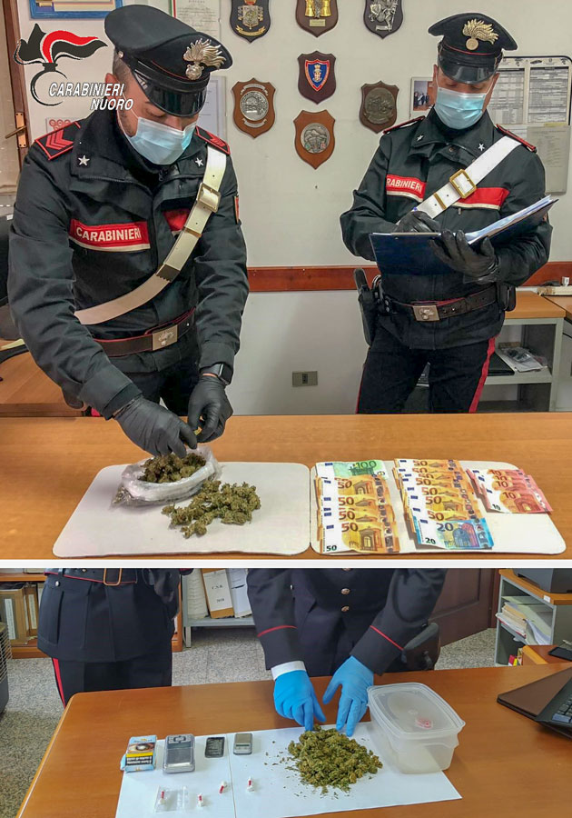 Ogliastra. Controlli dei Carabinieri: 2 arresti e una denuncia per droga