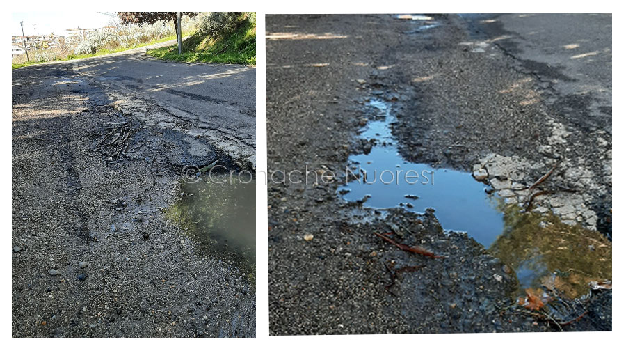 Nuoro. Quartiere San Paolo: buche come crateri in via Tavolara