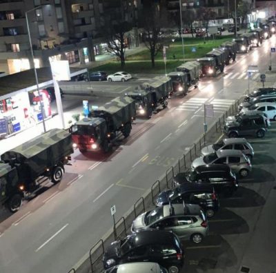 L'immagine simbolo della Pandemia: lil corteo delle bare