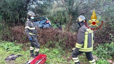 I VVF sul luogo dell'incidente