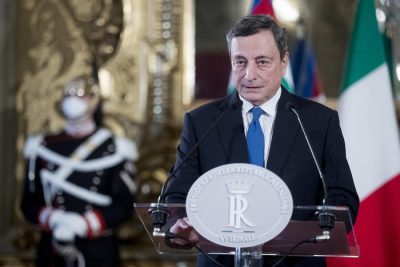Il prof. Mario Draghi dopo il colloquio al Quirinale