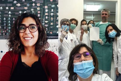 Nicole Grandi (a sx) e l'equipe di Giovanna Piras (a dx)