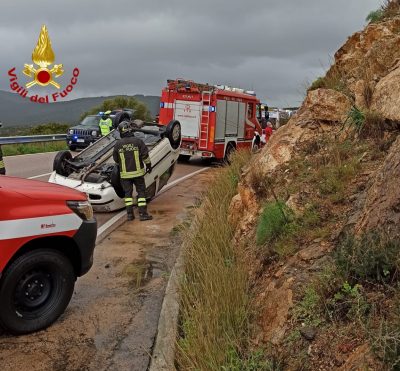 La scena dell'incidente sulla Olbia - Golfo Aranci