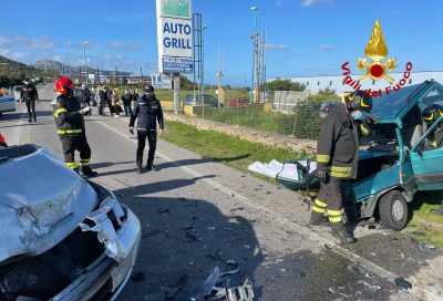 Le due auto coinvolte nell'incidente