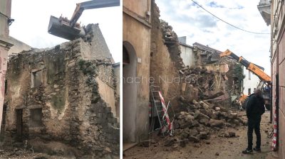 Demolizione di una cassa pericolante in via Sulis