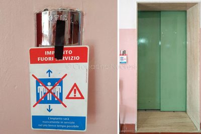 L'ascensore fuori servizio allo Zonchello di Nuoro