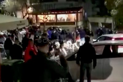 Un momento della rissa di sabato a Nuoro