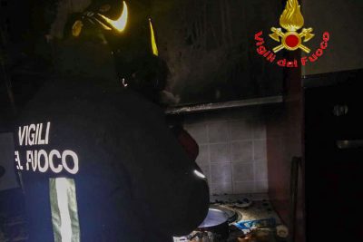 Vigili del fuoco intervenuti dopo l'incendio