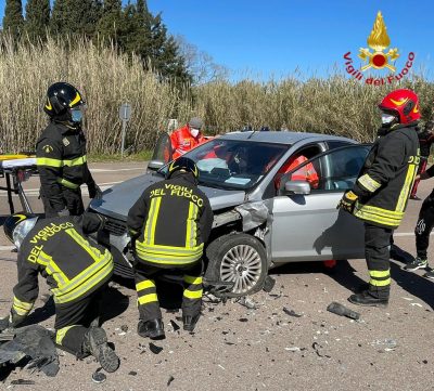 Una delle auto coinvolte nell'incidente