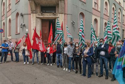 Nuoro, sindacati in piazza per la sicurezza sul lavoro (foto S.Meloni)