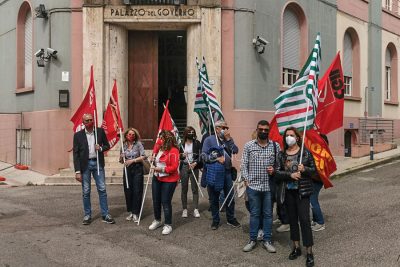 Nuoro, sindacati in piazza per la sicurezza sul lavoro (foto S.Meloni)