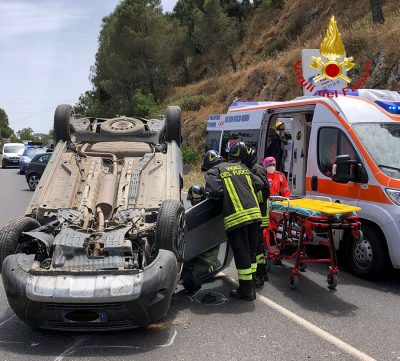 La scena dell'incidente alle porte di Nuoro