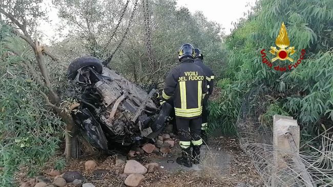 L'auto dopo l'incidente