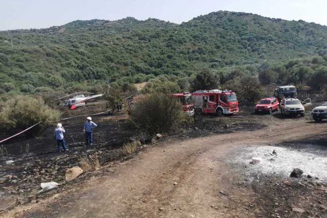 La scena dell'incidente a Ozieri