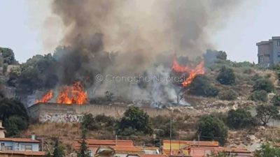 Monte Gurtei in fiamme