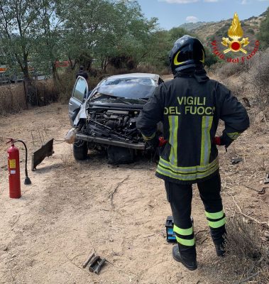 La Citroen C3 dopo l'uscita di strada