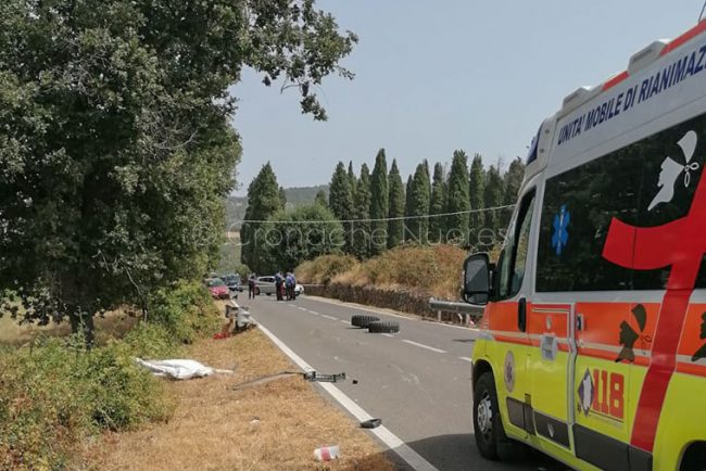 La scena dell'incidente mortale avvenuto ad Atzara