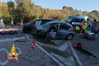Le due auto dopo l'incidente