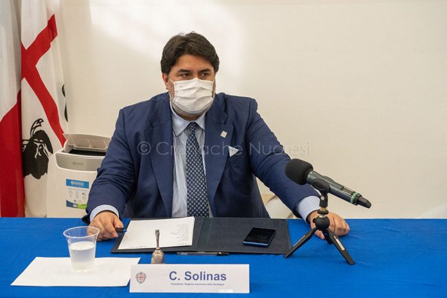 Il presidente Solinas a Cuglieri (foto S.Novellu)
