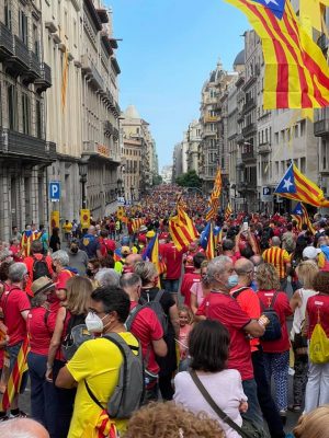 Manifestazione indipendentista in Catalogna