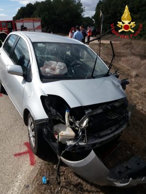 La Toyota Yaris dopo l'incidente
