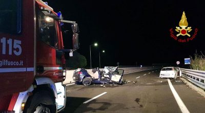 L'Alfa Romeo dopo lo schianto