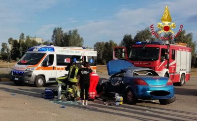La Opel dopo l'incidente