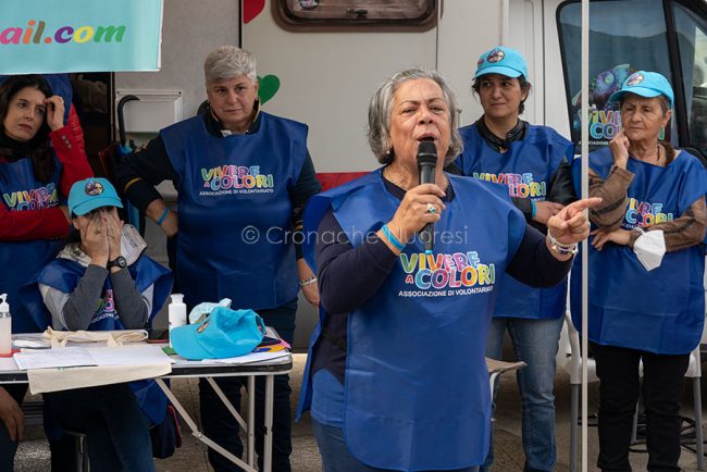 Marilena Pintore alla manifestazione per la sanità (foto S.Novellu)