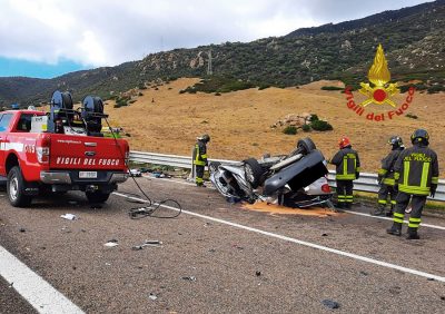 Una delle auto coinvolte nell'incidente