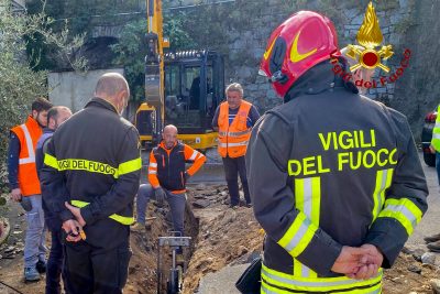 I Vigili del fuoco sul luogo dell'incidente