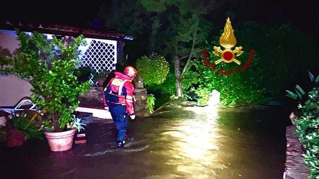 L'intervento dei Vigili del fuoco