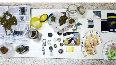 I cani antidroga scovano marijuana e cocaina in una palazzina: arrestati due fratelli