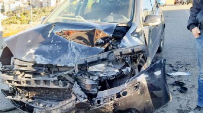Uno dei veicoli coinvolti nell'incidente di ieri (foto Vigili Urbani)