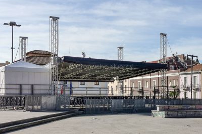 Nuoro. Il palco di Voci di maggio (foto S.Novellu)