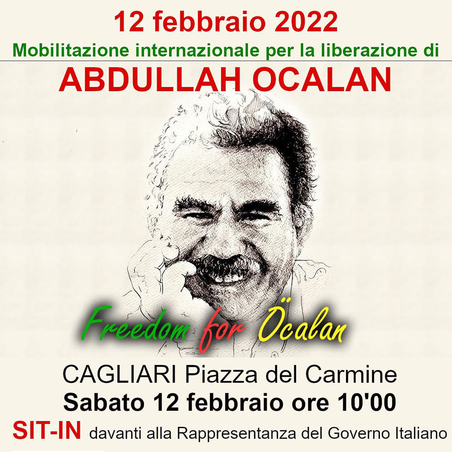 Cagliari. Sabato 12 febbraio si terrà un sit-in per la libertà di Öcalan