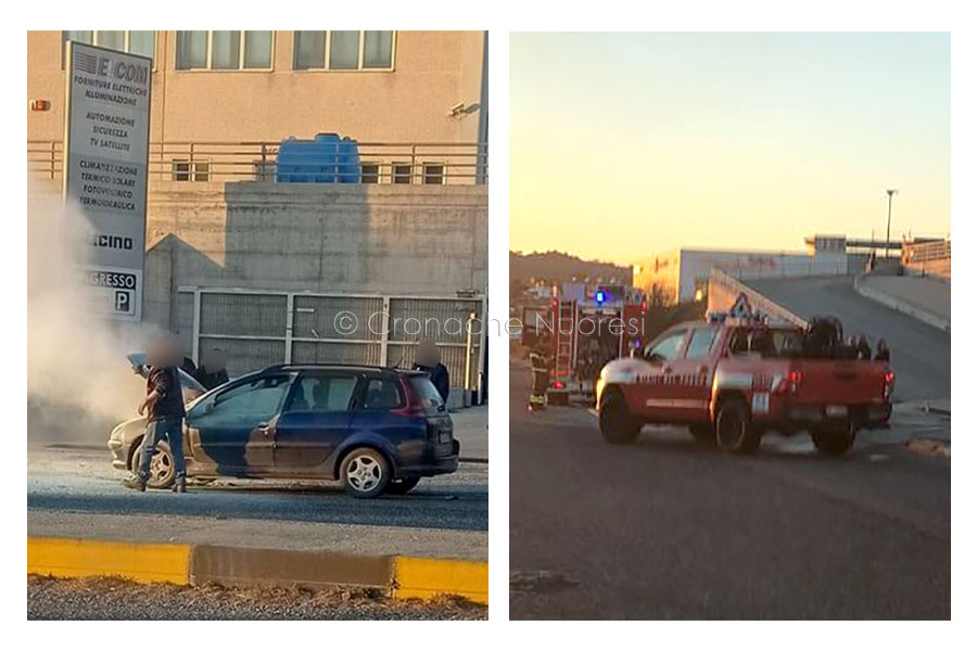 Nuoro. Paura nel pomeriggio a Pratosardo: auto in transito va a fuoco