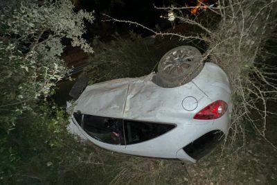 Una delle auto coinvolte nell'incidente a Tortolì