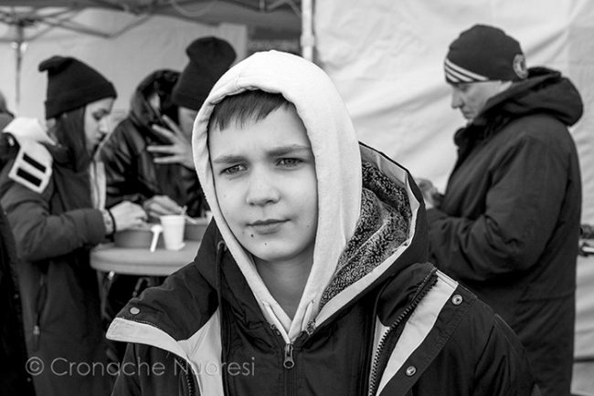 Al campo profughi di Przemyśl, in Polonia (foto S.Novellu)