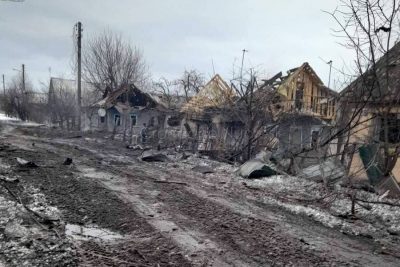 Il villaggio di Oxtirka distrutto dalle bombe russe