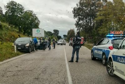 La scena dell'incidente alle porte di Nuoro