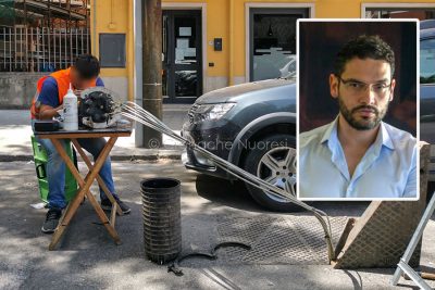 Lavori di ripristino della rete internet (foto S.Novellu)
